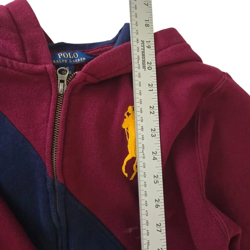Heritage Sportswear Preppy Casual Ralph Lauren Big Pony Full Zip Sweatshirt L